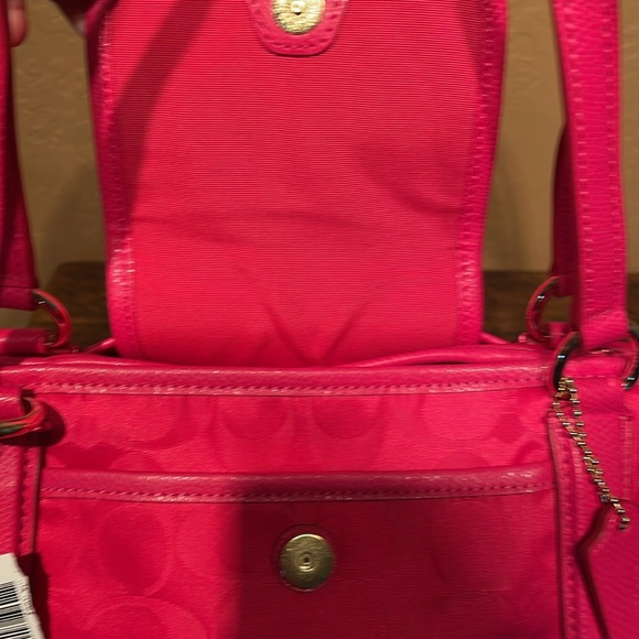 NWT Coach Ward Signature C Nylon Pink Tote Bag MSRP $349 - Picture 7 of 10